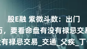 股E融 紫微斗数：出门不是看黄历，要看命盘有没有禄忌交易_交通_父疾_丁辛